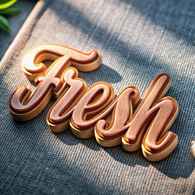 Photo a colorful wooden logo with the word fresh on it