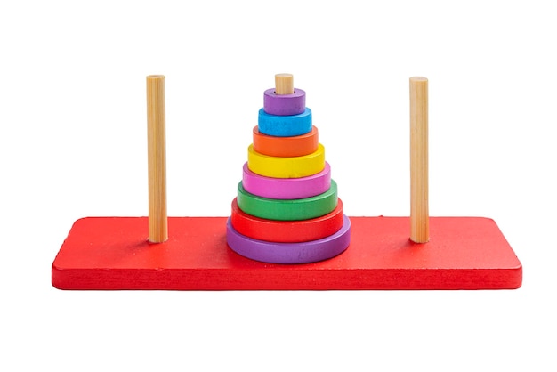 Colorful wooden pyramid toy