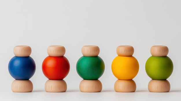 Photo colorful wooden stacking toys for children