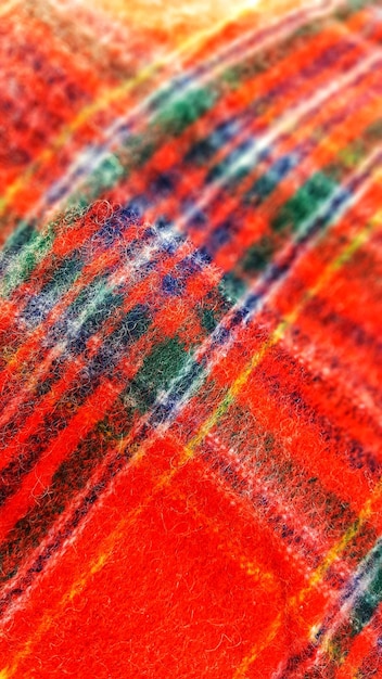 colorful woolen blanket close up detailc