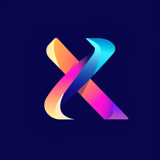 Photo a colorful x is on a blue background