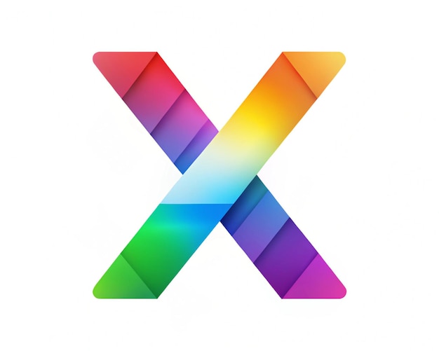 Photo a colorful x is in the middle of a colorful x