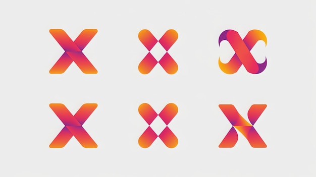 Photo colorful x logo design