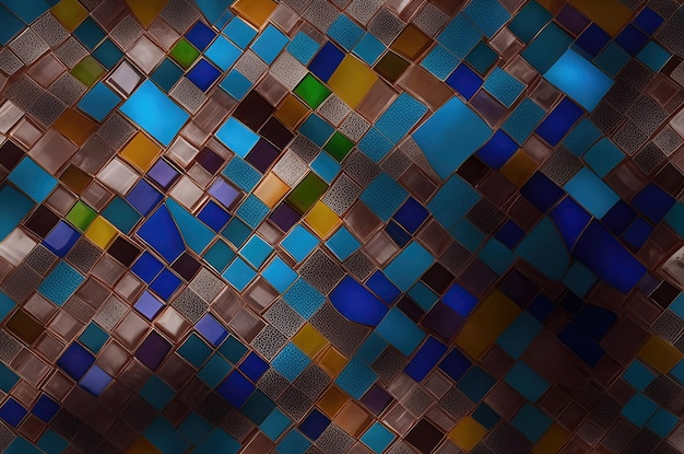 Colorfull square mosaic tiles for texture background