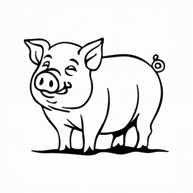 Coloring book for kids Pig