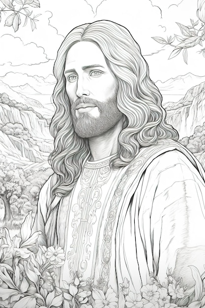 Coloring book page Jesus