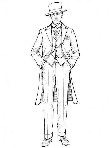 Coloring book page of magician AI generated