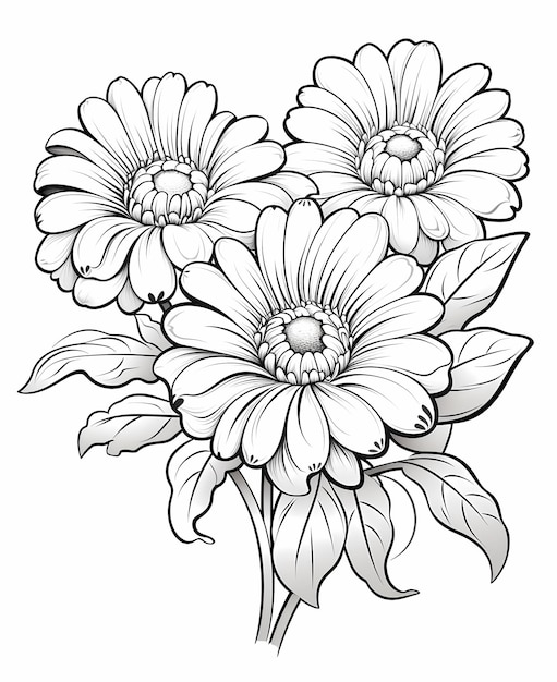 coloring book pages for kids flower filled page