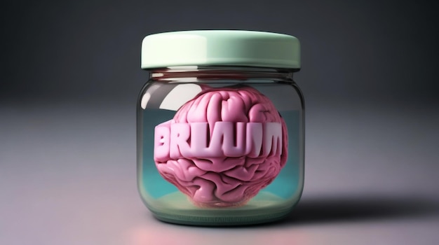 A coloring jar with a jar that says 'human brain 'on it'