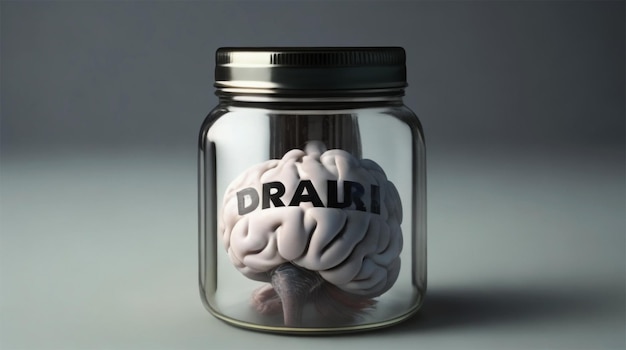 A coloring jar with a jar that says 'human brain 'on it'