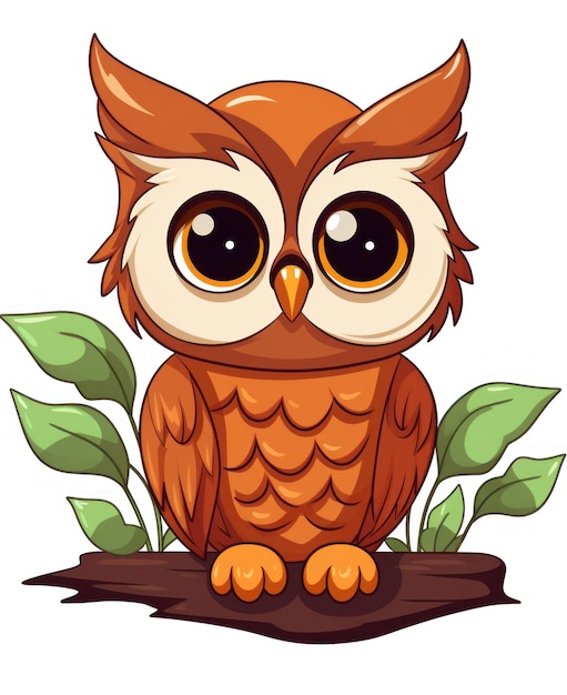 Coloring Page of a Cute Owl with Clean Lines AI Generated