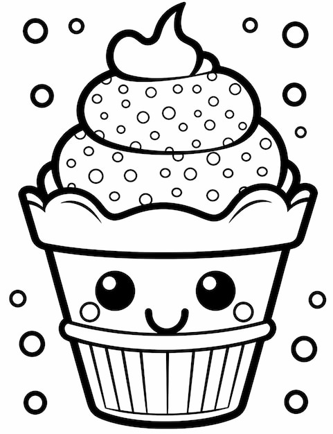 Photo coloring page for kids cute ice cream