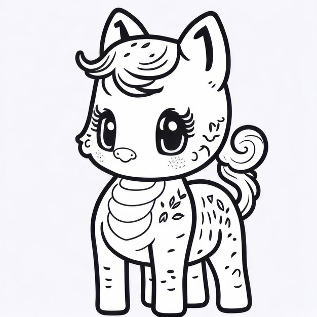 coloring page line art pony unicorn