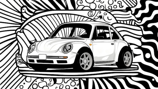 Photo coloring page transport design