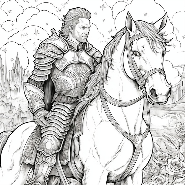 the coloring page of unicorn