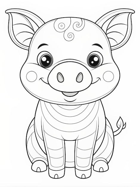 Coloring pictures of pig for children