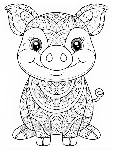 Coloring pictures of pig for children