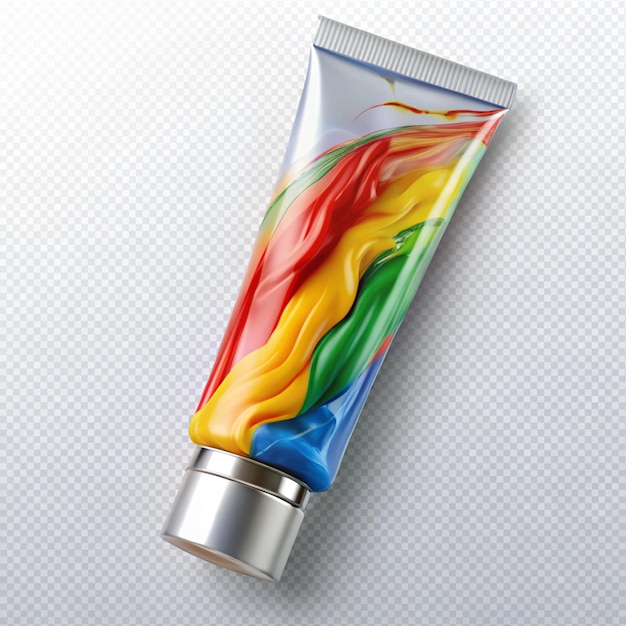 Photo colors of acrylic paint squeezed from a tube transparent background