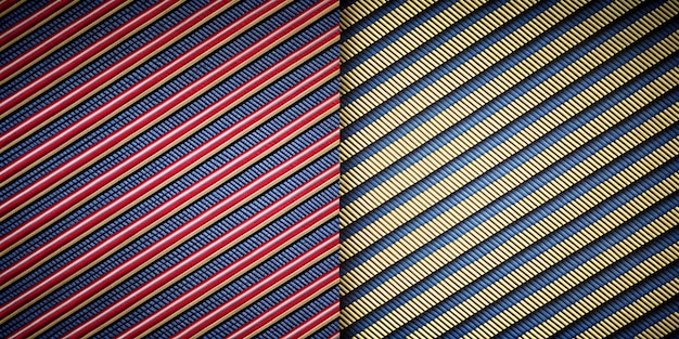 Photo the colors of the ties are blue red and pink