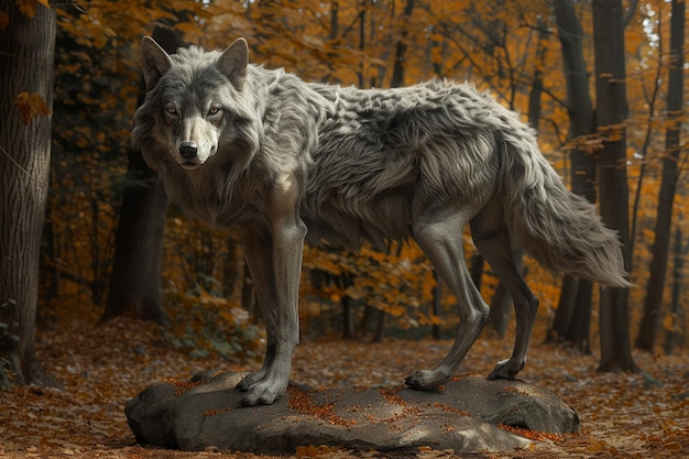 Colossal Great Wolf Realistic Photo