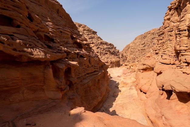 Coloured Canyon is a rock formation on South Sinai Egypt peninsula Desert rocks of multicolored sandstone background