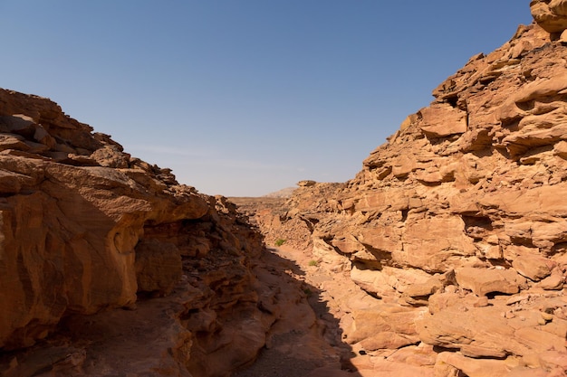 Coloured Canyon is a rock formation on South Sinai Egypt peninsula Desert rocks of multicolored sandstone background