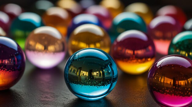 Colourful crystal balls