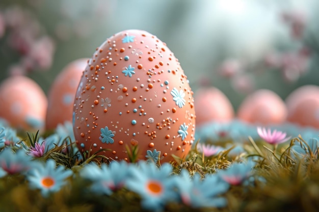 Colourful easter eggs in 3d style