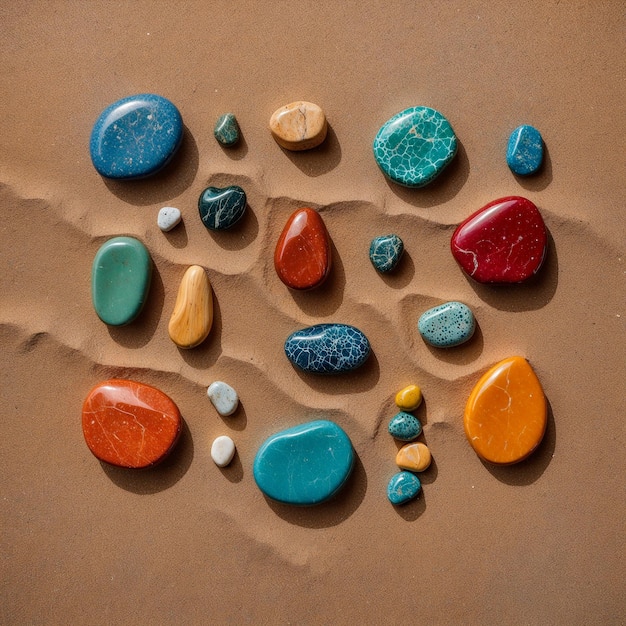 Colourful healing stones