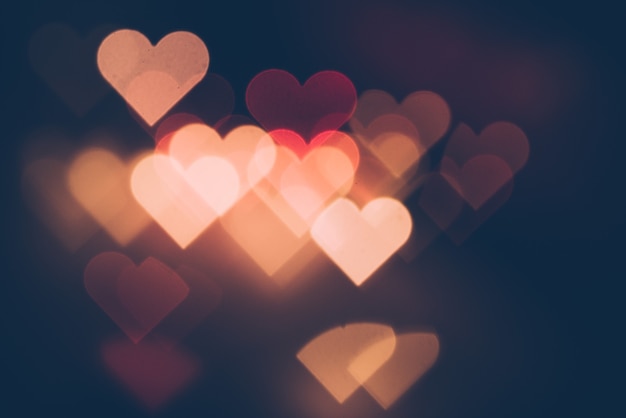 Colourful heart bokeh