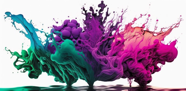 Colourful ink in water abstract background Generative ai