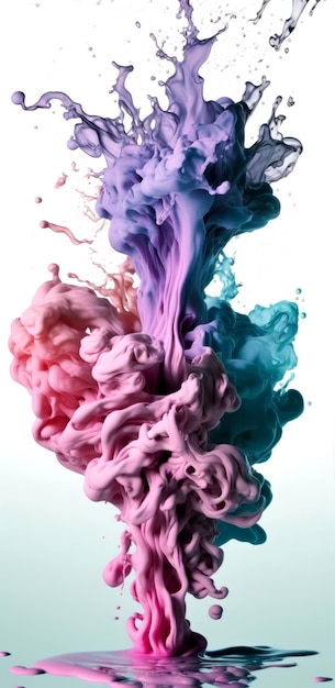 Colourful ink in water abstract background generative ai