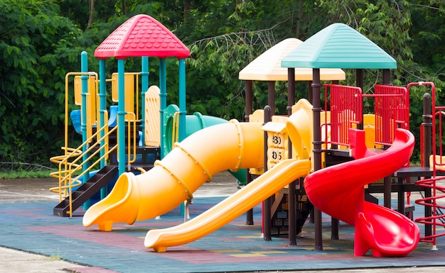 Colourful playground equipment