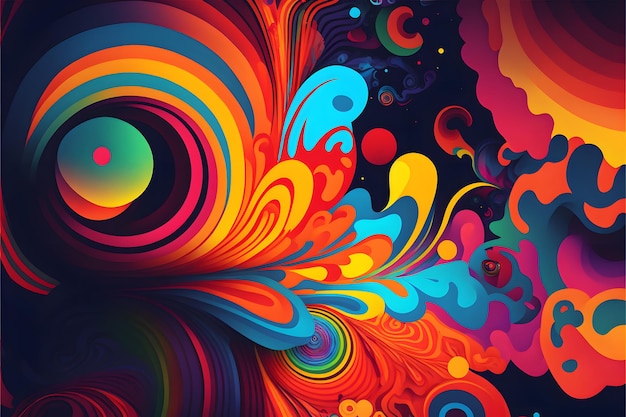 Colourful psychedelic background design