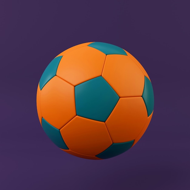 Colourful Soccer Ball 3D render Minimalistic illustration modern design isolated object