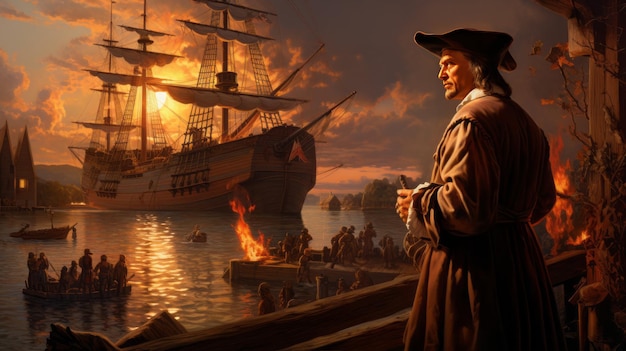 Columbus Day Celebrate the anniversary of Christopher Columbus's arrival in America October 14 Generative AI