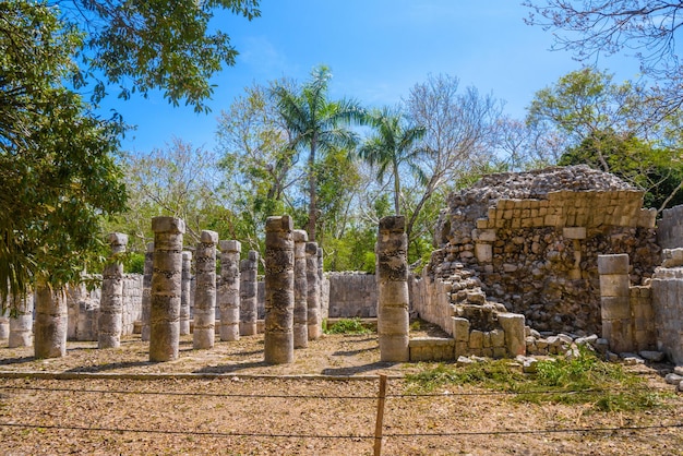 Columns of the Thousand Warriors in Chichen Itza Mexico