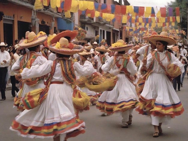 A colurful Colombian festivities de mayo