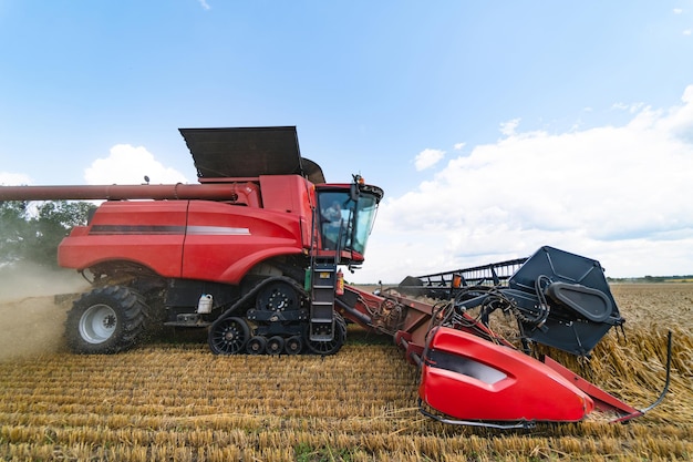 Combine harvester in action on the field Combine harvester Harvesting machine for harvesting a wheat field