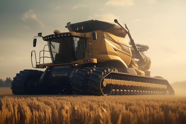 Combine harvester in the field neural network ai generated