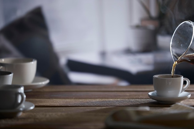 A comfortable break with fragrant coffee