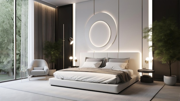 comfortable modern bedroom with elegant decoration luxury bedroom interior with bedding sheet dark