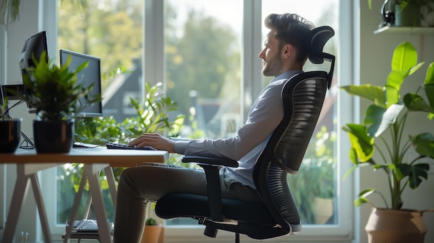 Photo comfortable office chair for work and productivity