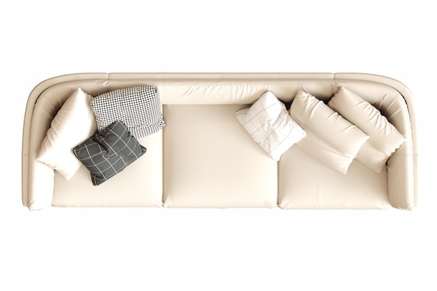 comfortable soft sofa isolated on white background interior furniture 3D illustration cg render