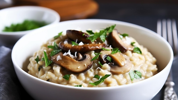 comforting bowl of creamy mushroom risotto