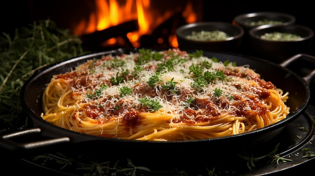 A Comforting Bowl of Spaghetti Bolognese Showcasing