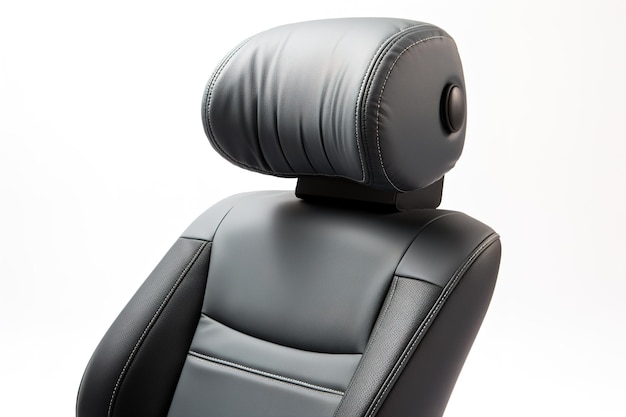 The Comforting Embrace of a Black Leather Car Seat on a Clear PNG or White Background