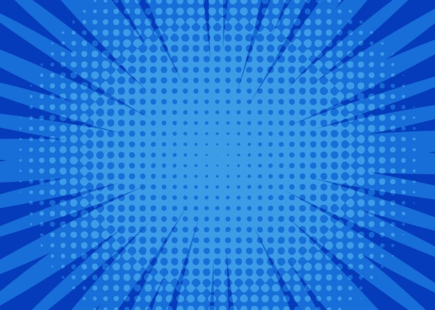 comic blue background.