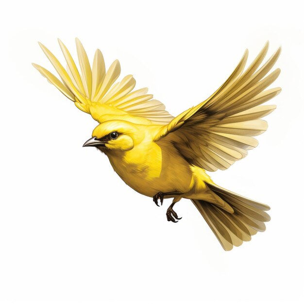 Comic Book Style Canary In Flight Image