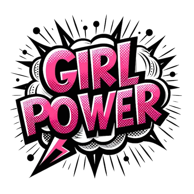 comic bookstyle explosion graphic with the bold words GIRL POWER